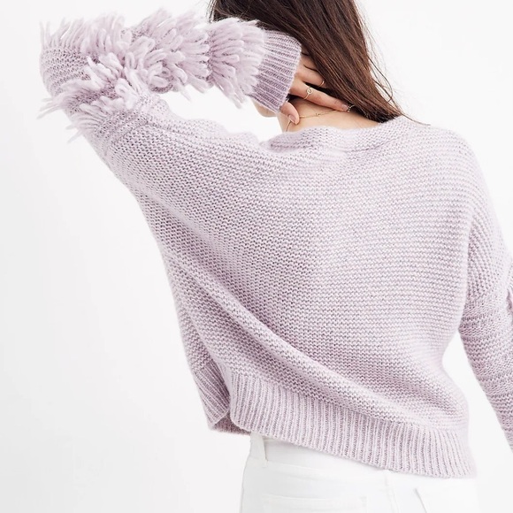 MADEWELL Fringe-Sleeve Pullover Sweater Size XXS - Picture 4 of 10